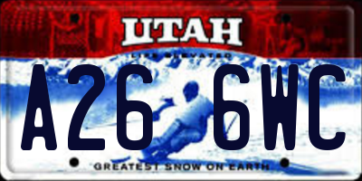 UT license plate A266WC