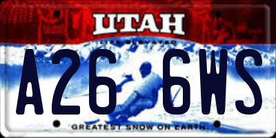 UT license plate A266WS