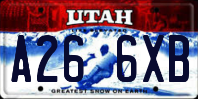 UT license plate A266XB
