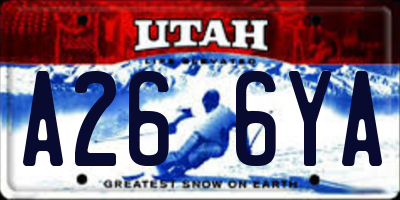 UT license plate A266YA