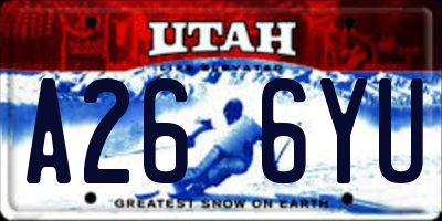 UT license plate A266YU