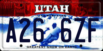 UT license plate A266ZF