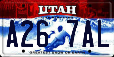 UT license plate A267AL