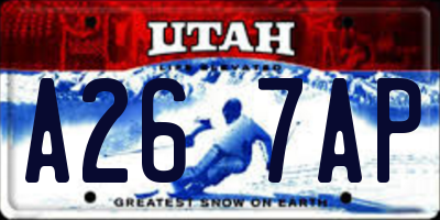 UT license plate A267AP