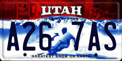 UT license plate A267AS