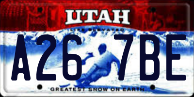 UT license plate A267BE