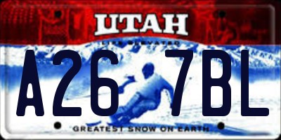 UT license plate A267BL