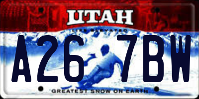 UT license plate A267BW