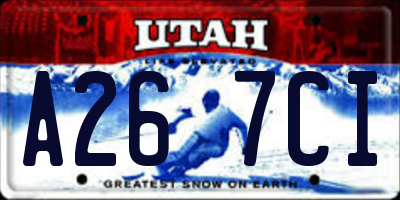 UT license plate A267CI