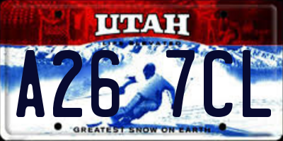 UT license plate A267CL