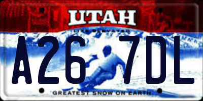 UT license plate A267DL