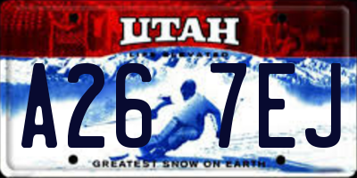UT license plate A267EJ