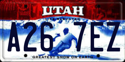 UT license plate A267EZ