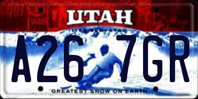 UT license plate A267GR