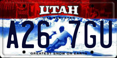 UT license plate A267GU