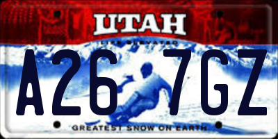 UT license plate A267GZ