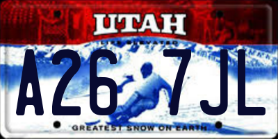 UT license plate A267JL