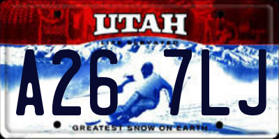 UT license plate A267LJ