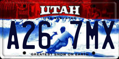 UT license plate A267MX