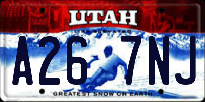 UT license plate A267NJ