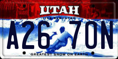 UT license plate A267ON