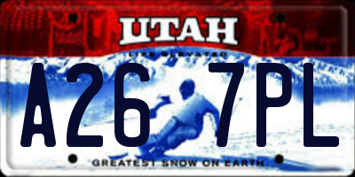 UT license plate A267PL