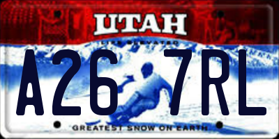 UT license plate A267RL