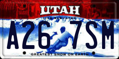 UT license plate A267SM