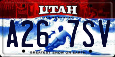 UT license plate A267SV