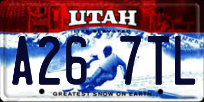 UT license plate A267TL