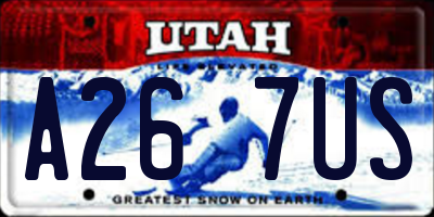 UT license plate A267US