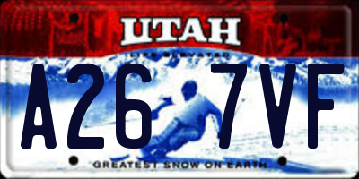 UT license plate A267VF
