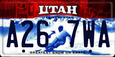 UT license plate A267WA