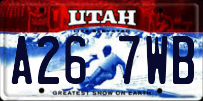 UT license plate A267WB