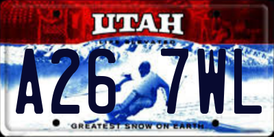 UT license plate A267WL