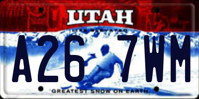 UT license plate A267WM