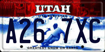 UT license plate A267XC