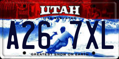 UT license plate A267XL