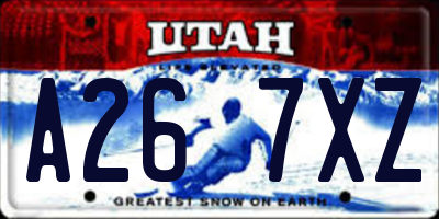 UT license plate A267XZ