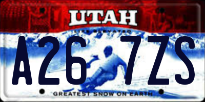 UT license plate A267ZS