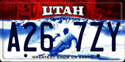 UT license plate A267ZY