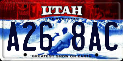 UT license plate A268AC