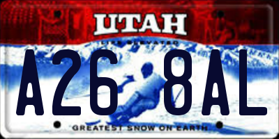 UT license plate A268AL