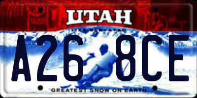 UT license plate A268CE