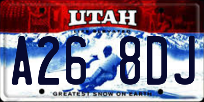 UT license plate A268DJ