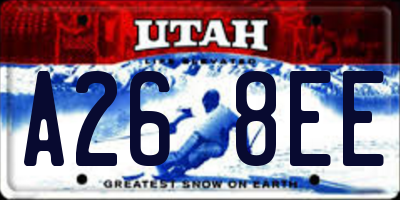 UT license plate A268EE