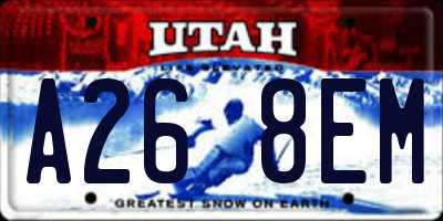 UT license plate A268EM