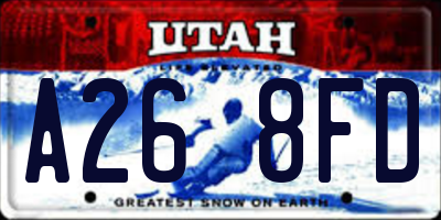 UT license plate A268FD