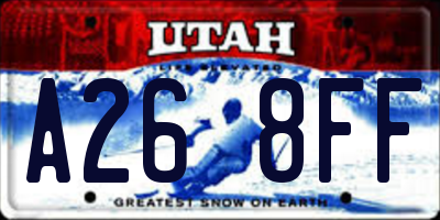 UT license plate A268FF
