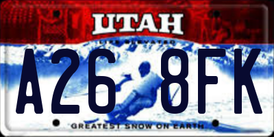UT license plate A268FK